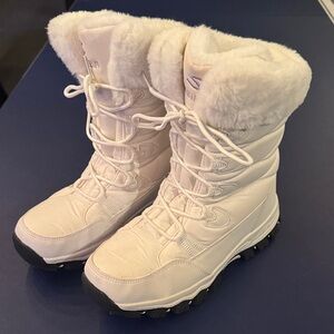 White Fur-Lined Winter Boots